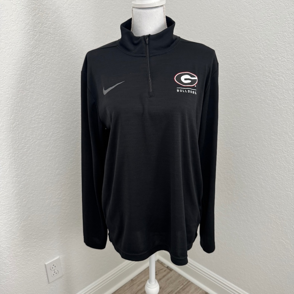 Georgia Bulldogs Nike Quarter Zip Dri Fit Black